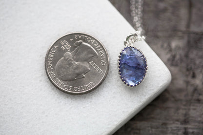 Simple Tanzanite Drop Necklace | #11