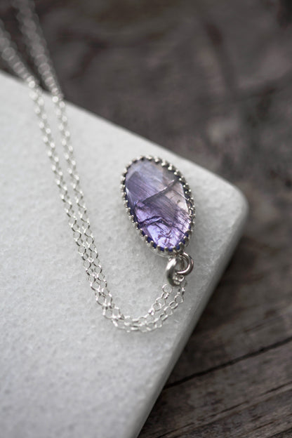 Simple Tanzanite Drop Necklace | #12