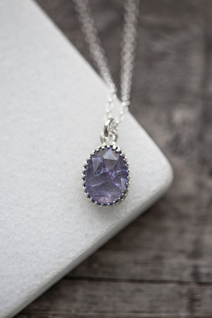 Simple Tanzanite Drop Necklace | #13