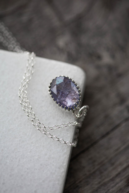 Simple Tanzanite Drop Necklace | #13