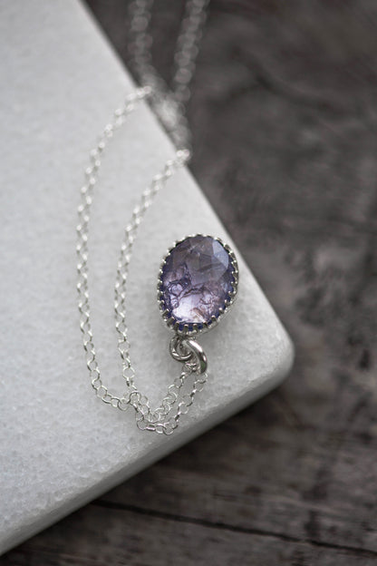 Simple Tanzanite Drop Necklace | #13