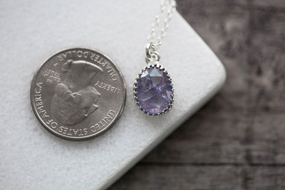 Simple Tanzanite Drop Necklace | #13