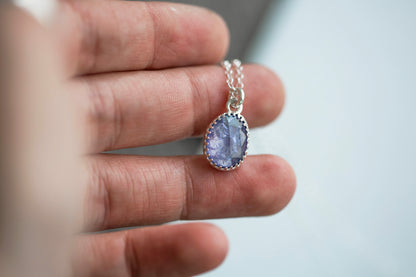 Simple Tanzanite Drop Necklace | #13