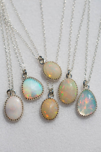 Simple Opal Drop Necklace | #1