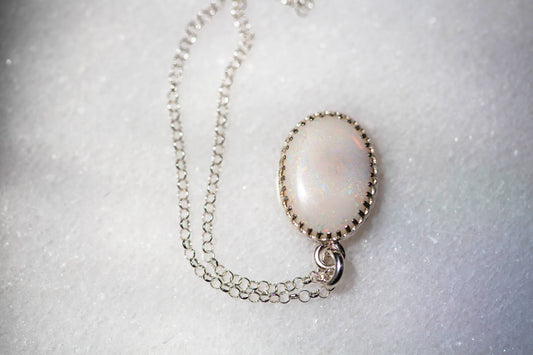 Simple Opal Drop Necklace | #1