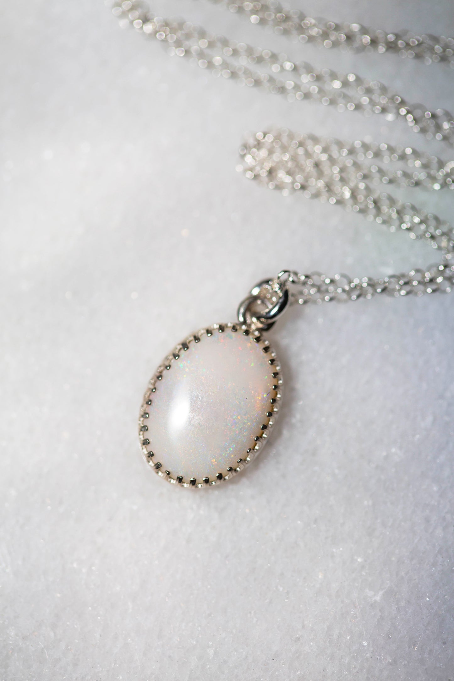 Simple Opal Drop Necklace | #1