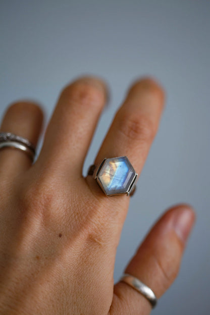 Snow Moon Ring |  Made to Order |  Choose Your Stone