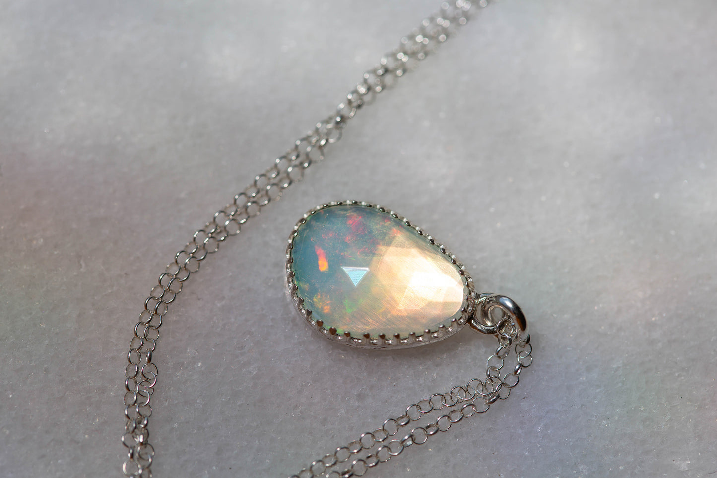 Simple Opal Drop Necklace | #3