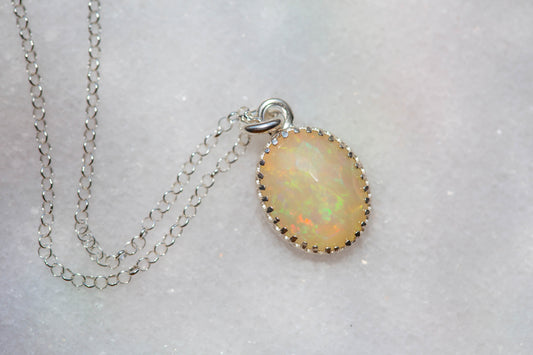 Simple Opal Drop Necklace | #4