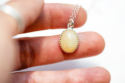 Simple Opal Drop Necklace | #4