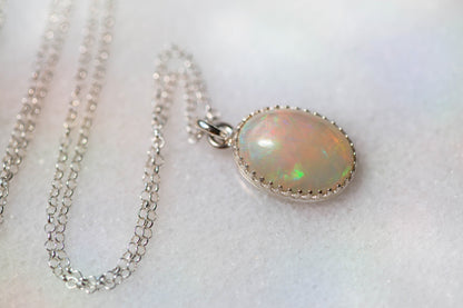 Simple Opal Drop Necklace | #5