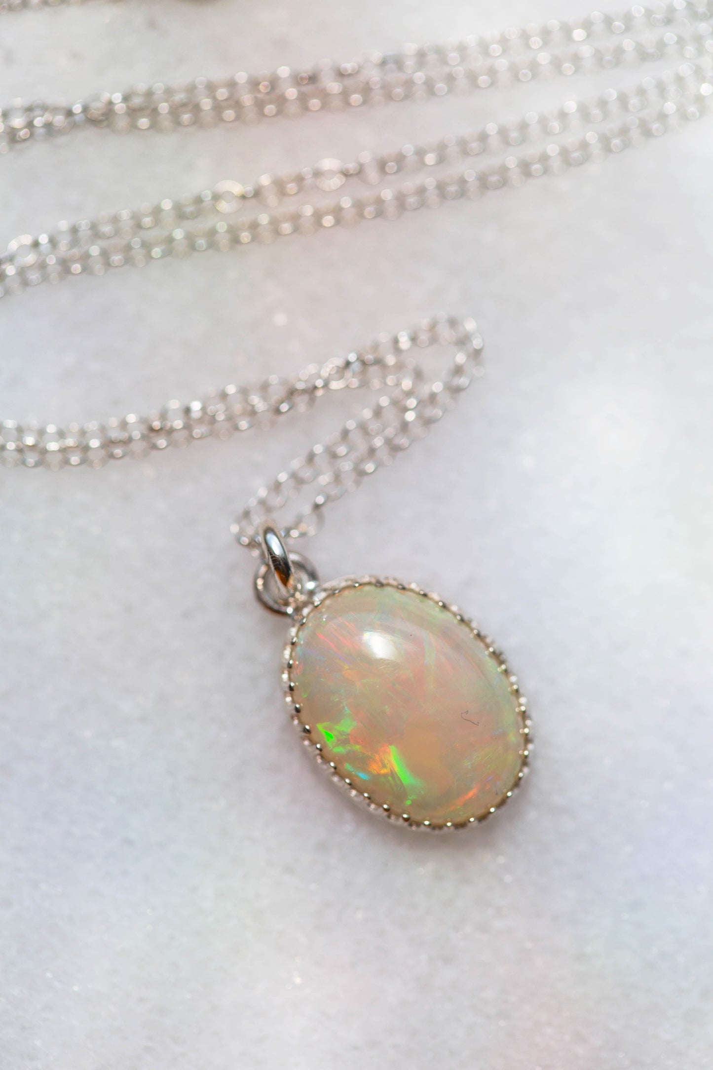 Simple Opal Drop Necklace | #5