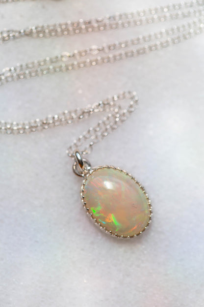 Simple Opal Drop Necklace | #5