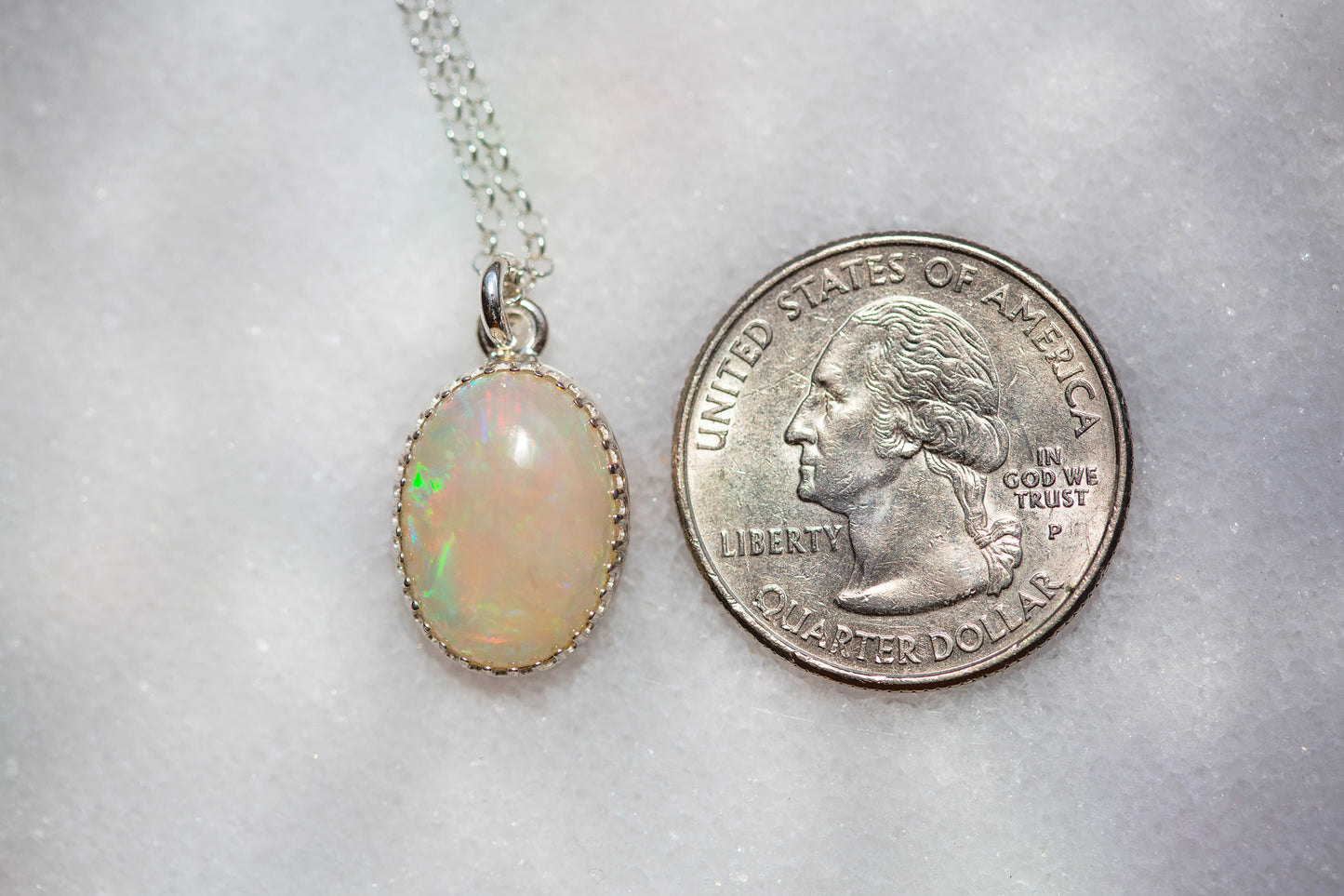 Simple Opal Drop Necklace | #5