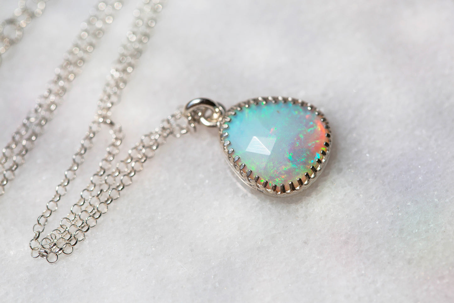 Simple Opal Drop Necklace | #6