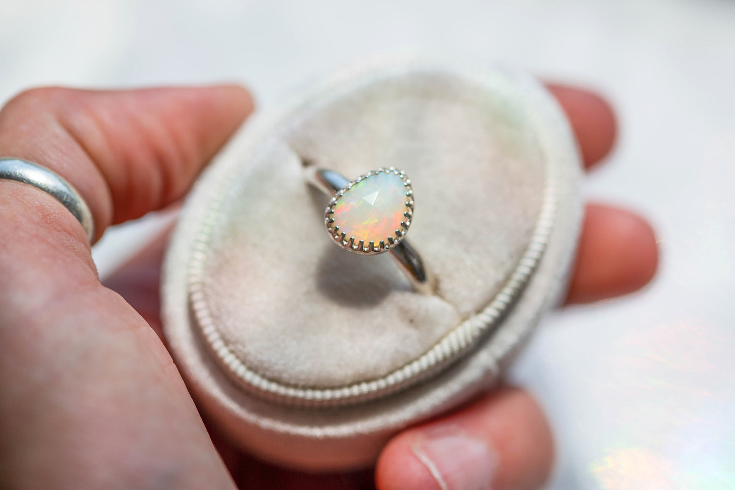 Size 10.5  |  Simple Opal Ring | #1