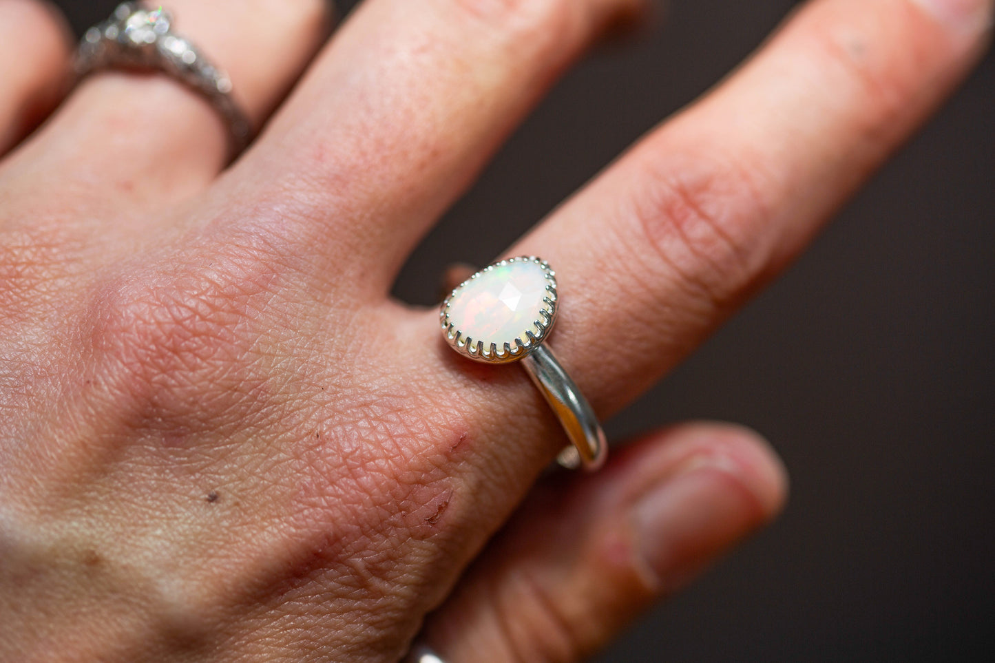 Size 10.5  |  Simple Opal Ring | #1