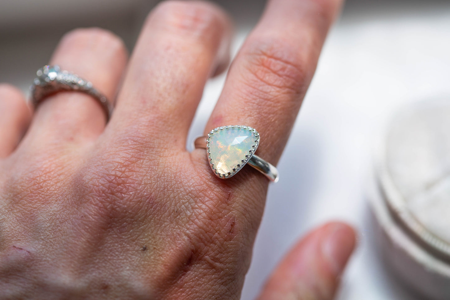 Size 7.75  |  Simple Opal Ring | #2