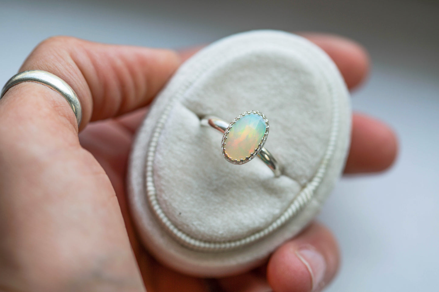 Size 8.75  |  Simple Opal Ring | #4