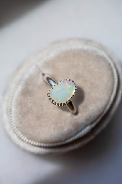 Size 8  |  Simple Opal Ring | #5