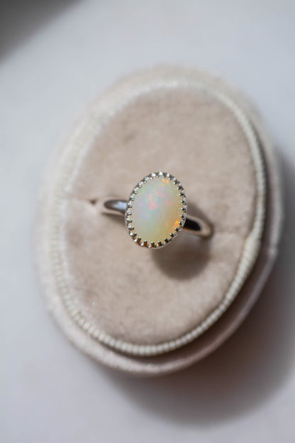 Size 9  |  Simple Opal Ring | #6