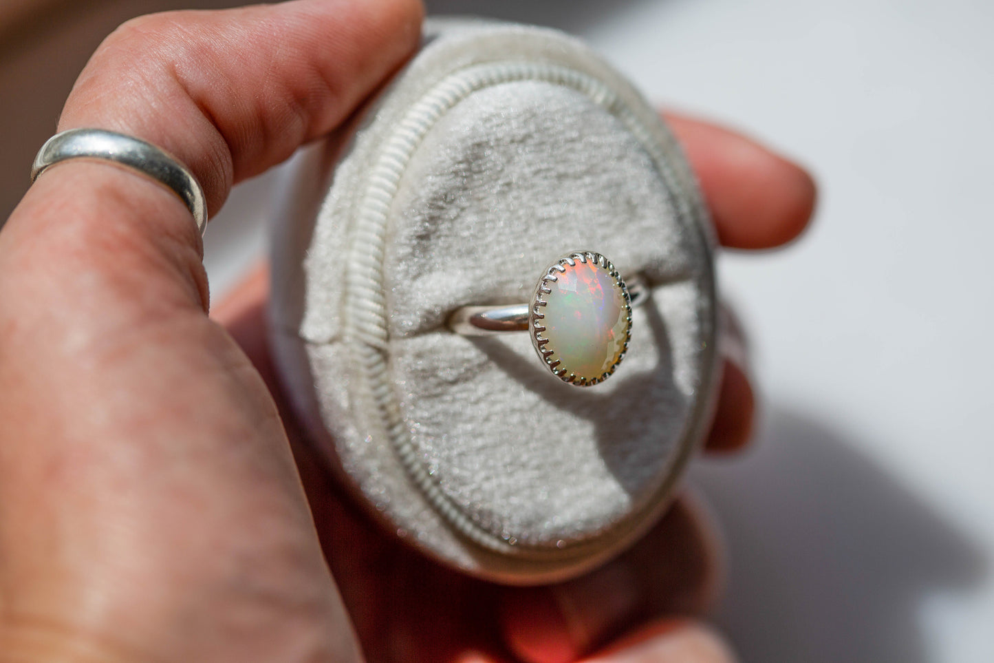 Size 9  |  Simple Opal Ring | #6