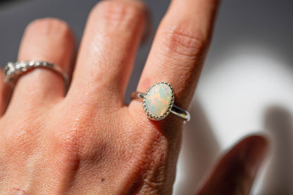 Size 7.75  |  Simple Opal Ring | #7