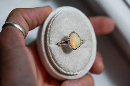 Size 8.5  |  Simple Opal Ring | #13