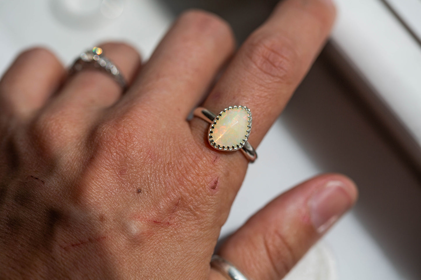 Size 8.5  |  Simple Opal Ring | #13