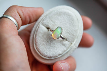 Size 6  |  Simple Opal Ring | #14