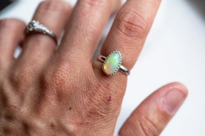 Size 6  |  Simple Opal Ring | #14