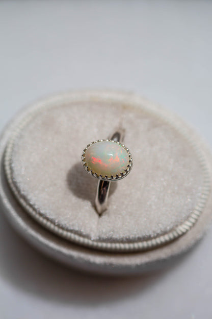 Size 9  |  Simple Opal Ring | #15