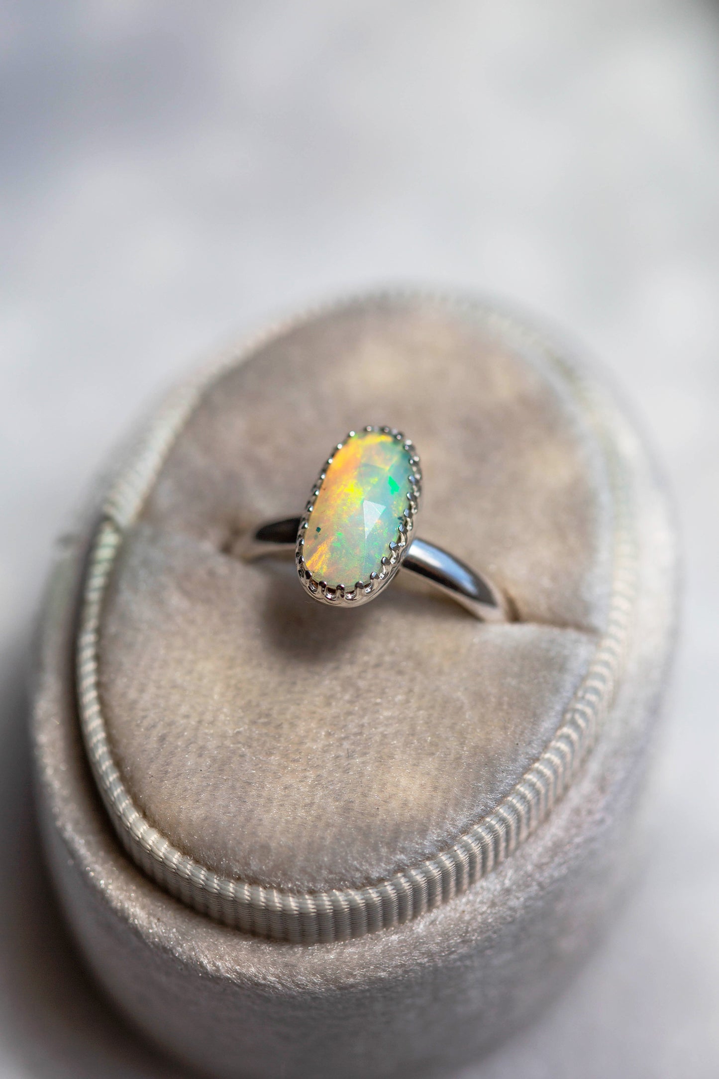 Size 8.5  |  Simple Opal Ring | #22