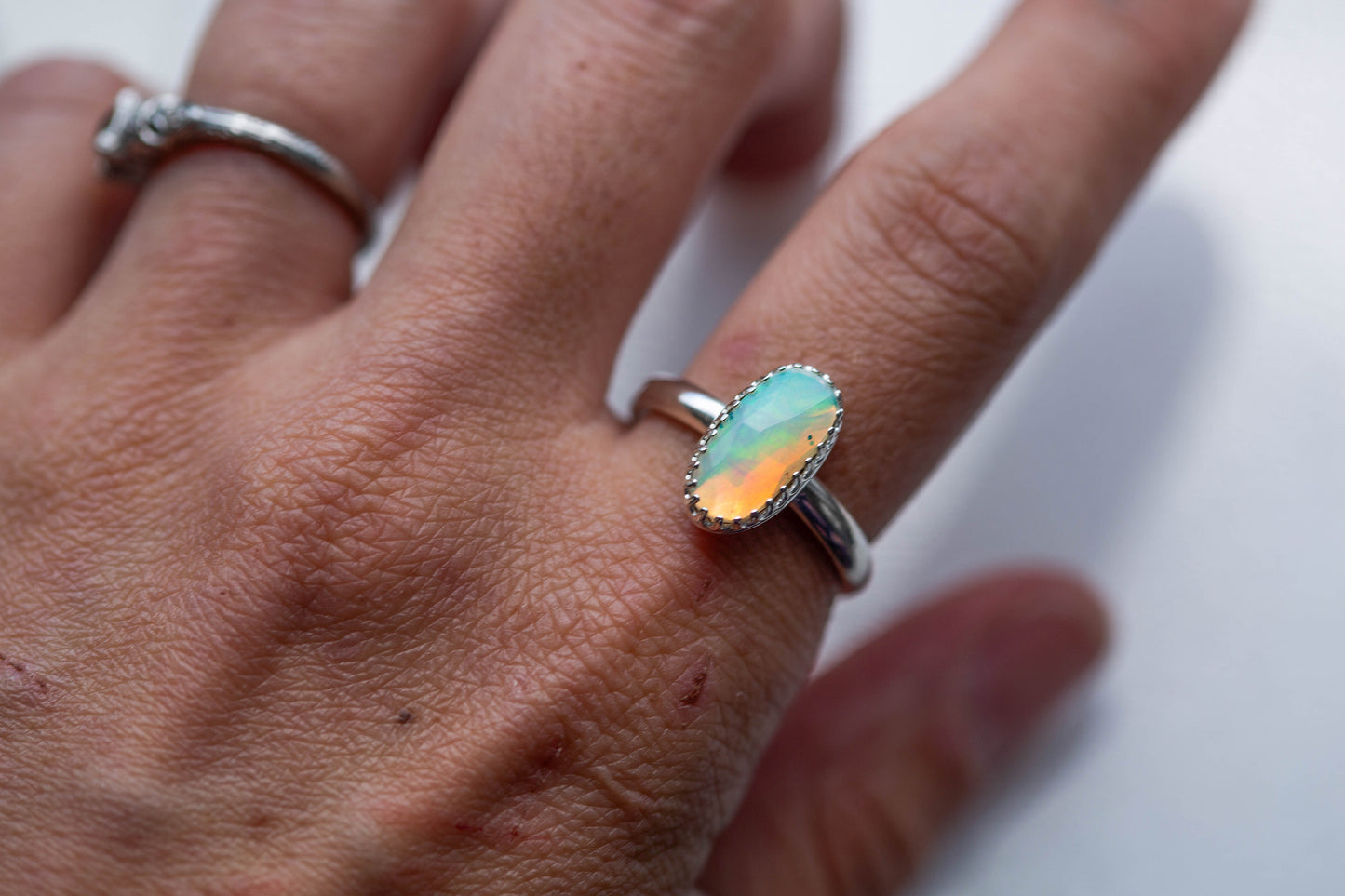 Size 8.5  |  Simple Opal Ring | #22