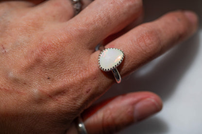 Size 8  |  Simple Opal Ring | #23