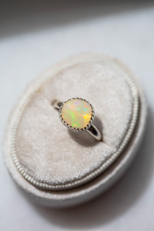 Size 7.75  |  Simple Opal Ring | #24