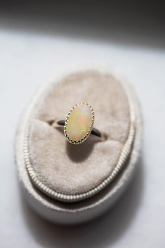 Size 7.5  |  Simple Opal Ring | #28