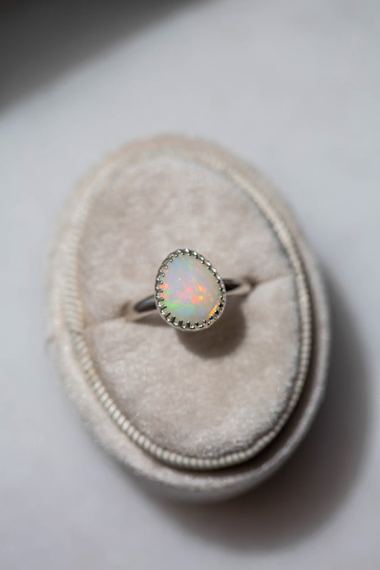 Size 8  |  Simple Opal Ring | #29