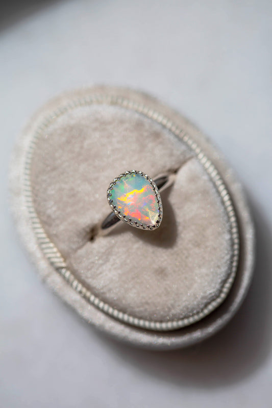 Size 8  |  Simple Opal Ring | #30