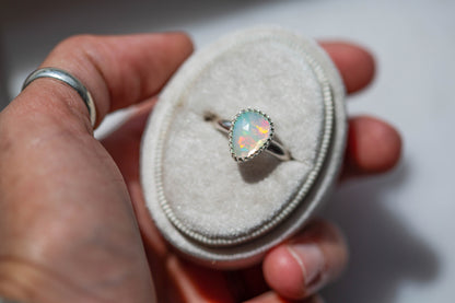 Size 8  |  Simple Opal Ring | #30